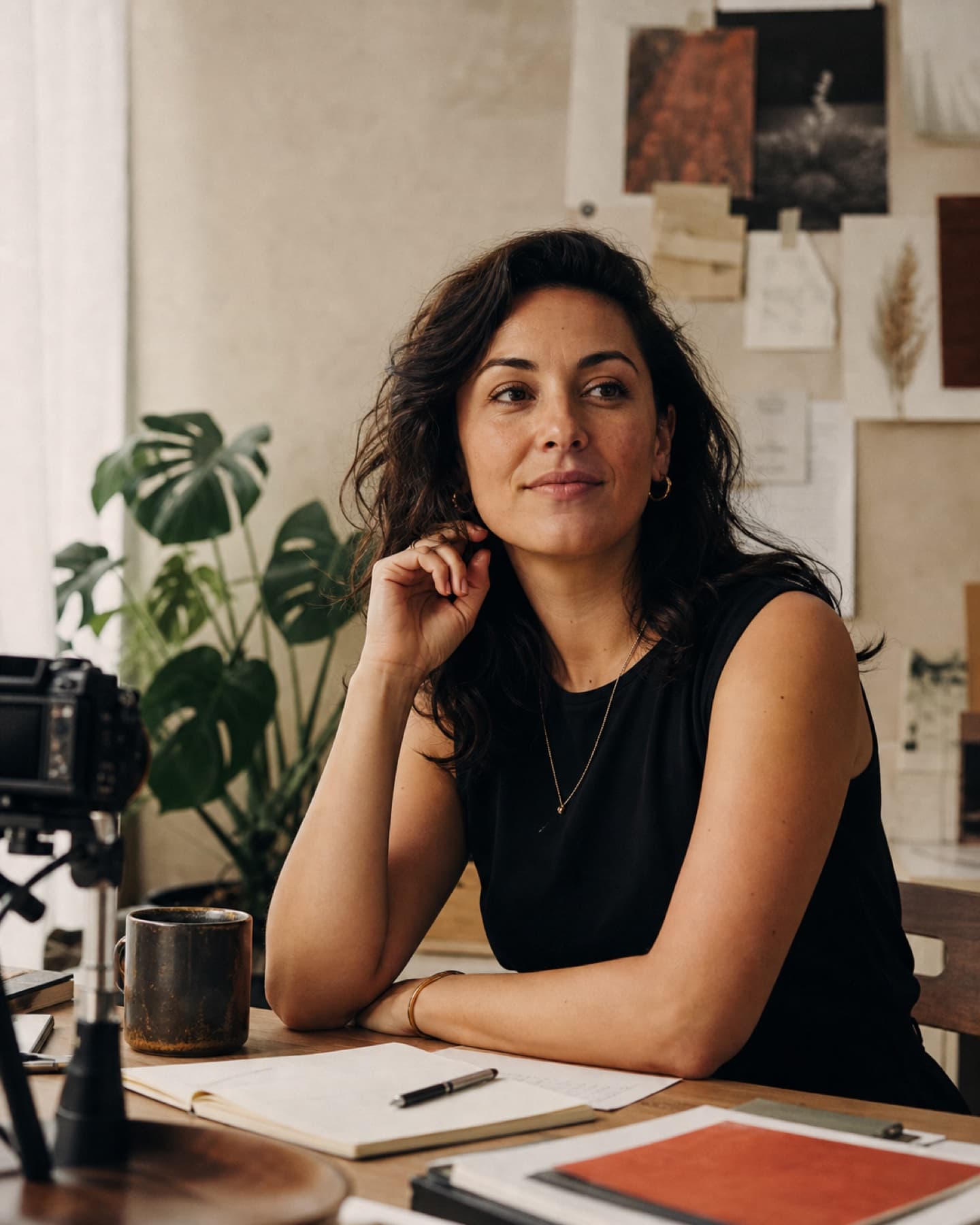 A creator at work in her home studio